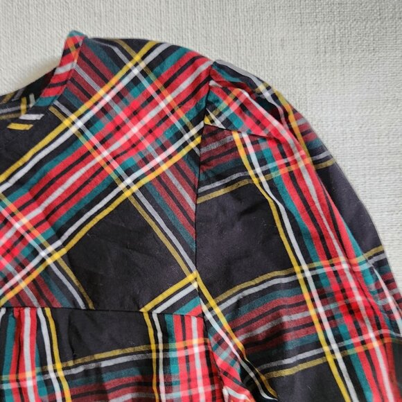 J.Crew Tartan Puff-Sleeve Top in Stretch Poplin - Picture 8 of 11